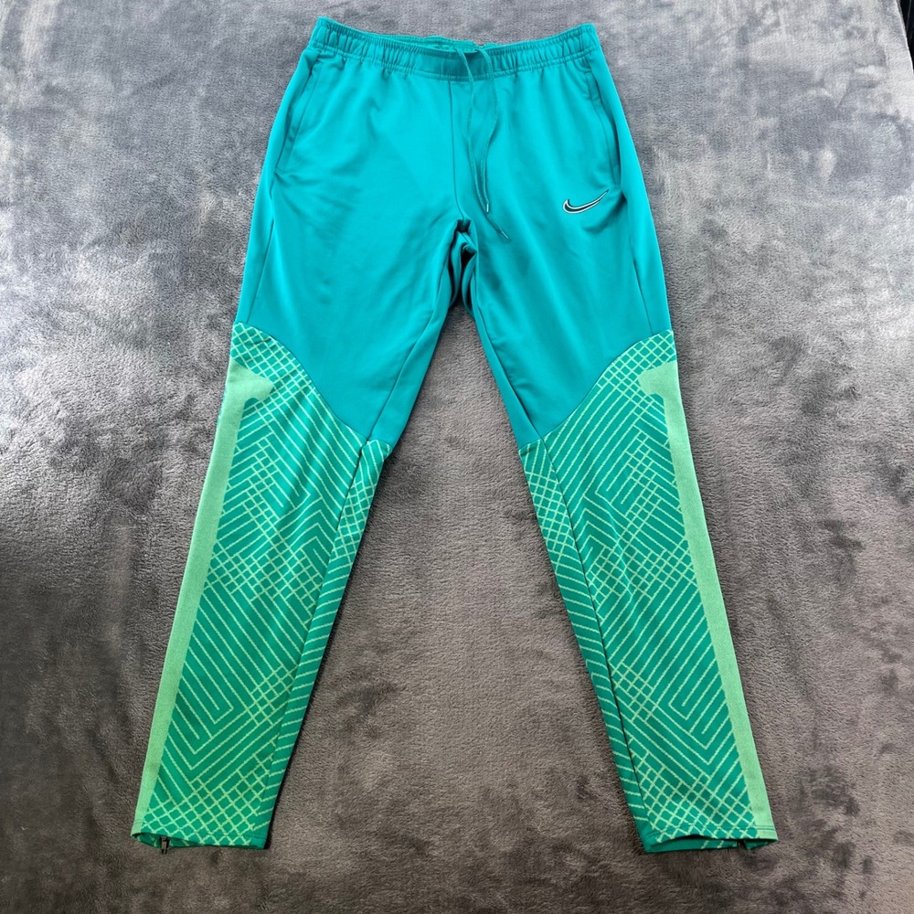 Nike Dri-FIT Women Soccer Training Pants Teal Green Geometric Maze Medium